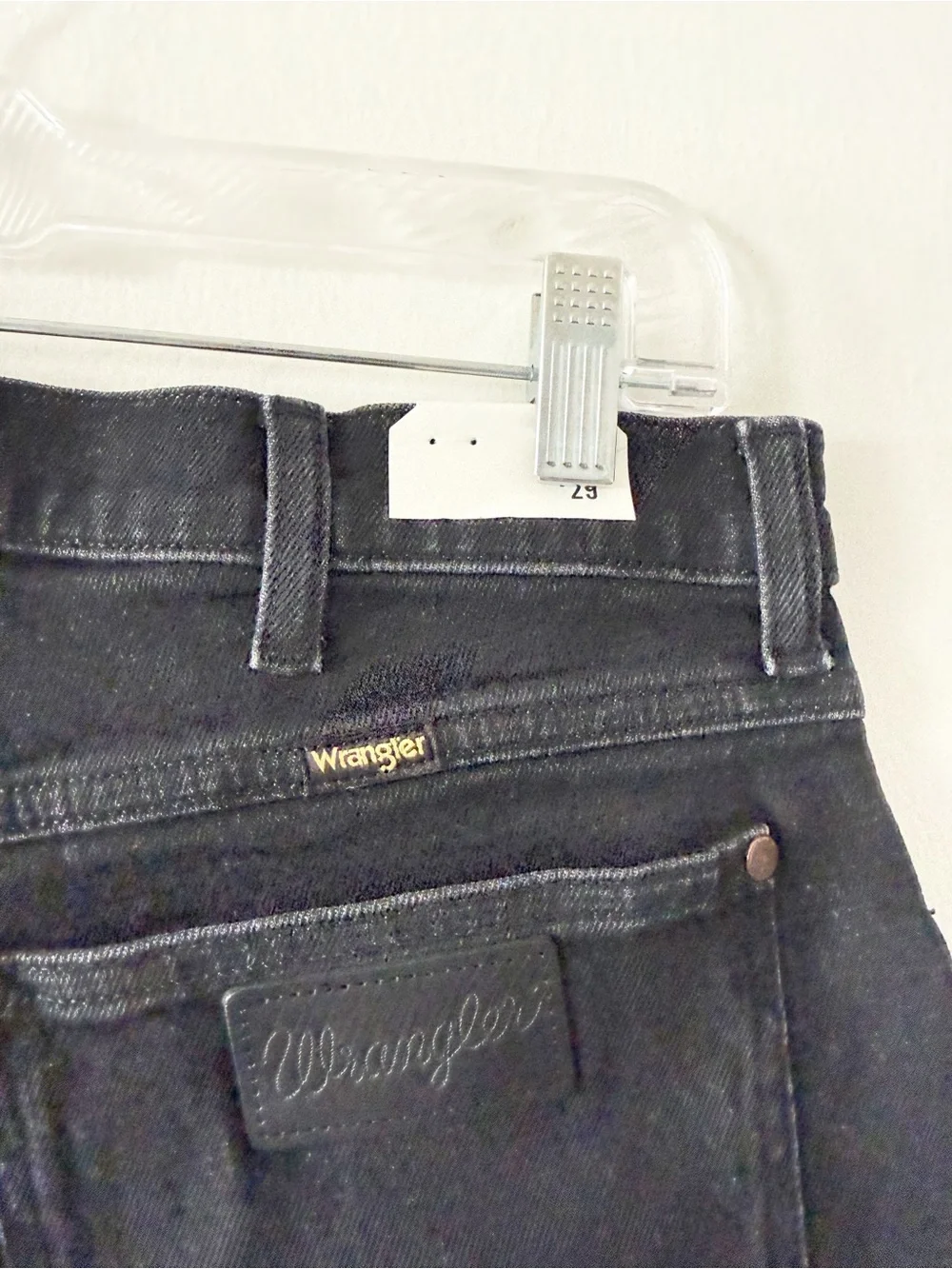 NEW Wrangler Black Denim Jean Cutoff Festival Shorts Night Fever Size 29 - Picture 4 of 4